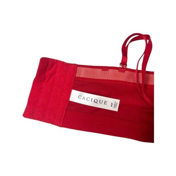 Cacique lace push‎ up Boost strapless bra Size 40F red - Picture 7 of 9